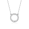925 Sterling Silver Micro Pave Clear Cubic Zirconia Ring Pendant Necklace, Platinum, 15.75 inch(40cm)