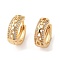 Rack Plating Brass Micro Pave Clear Cubic Zirconia Hoop Earrings for Women, Cadmium Free & Lead Free, Long-Lasting Plated, Chain-Shaped, Real 18K Gold Plated, 17x6mm