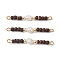 Rice Natural Cultured Freshwater Pearl & Synthetic Non-magnetic Hematite & Natural Coconut Rondelle Beaded Connector Charms, with 304 Stainless Steel Findings, Golden, 39x4~5x4~4.5mm, Hole: 2.5x2mm