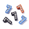 Alloy Rhinestone Slide Charms, Spray Painted, for Personalized Jewelry Bracelet, Mixed Color, Num.7, 11x7x4.5mm, Hole: 8x1.5mm