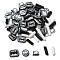 Halloween Theme Handmade Polymer Clay Cabochons, Bat/Skull/Bottle/Column, Mixed Shapes, 5~6x2~6x1mm, about 31250pcs/1000g