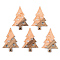 Transparent Resin & Walnut Wood Pendants, with Foil, Christmas Tree with Round, Dark Salmon, 40x28x3mm, Hole: 2mm