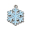 Winter Theme Alloy Enamel Pendants, Platinum, Snowflake, 21.5x16.5x1.5mm, Hole: 1.5mm