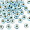 1 Strand Handmade Evil Eye Lampwork Beads Strands, Flat Round, Light Blue, 8x3.2mm, Hole: 1mm, about 49pcs/strand, 14.56''(36.98cm)