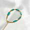 French Style Handmade Vintage Stainless Steel Synthetic Imperial Jasper Beaded Bracelets for Women, 6-3/4 inch(17cm)