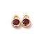 Brass Micro Pave Cubic Zirconia Pendants, Cadmium Free & Nickel Free & Lead Free, Flat Round Charms, Real 18K Gold Plated, 8x5x3mm, Hole: 1.5mm