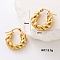Stainless Steel Twist Hoop Earrings , Golden, 20x20mm