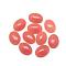 Natural White Jade Cabochons, Dyed, Oval, Coral, 18x13x5mm