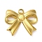 304 Stainless Steel Pendants, Bowknot Charm, Real 18K Gold Plated, 14x15.5x2mm, Hole: 2mm