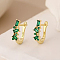 Elegant Geometric 925 Sterling Silver Cubic Zirconia Hoop Earrings, Simple and Fashionable, Golden, Lime, 12x4mm