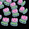 Transparent Acrylic Beads, with Enamel, Frosted, Tulip Flower, Light Blue, 24.5x20x9mm, Hole: 3mm
