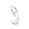 925 Sterling Silver Letter Charms, with Jump Rings and 925 Stamp, Silver Color Plated, Letter J, 7.5x4x0.8mm, Hole: 4mm
