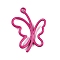 Baking Paint Alloy Pendants, Butterfly, Medium Violet Red, 26x19x2mm, Hole: 2mm