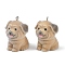 Flocky Resin Pendants, Dog, with Platinum Iron Loop, Tan, 32x26x28mm, Hole: 2mm