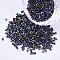 Electroplate Cylinder Seed Beads, Uniform Size, Metallic Colours, Colorful, 1.5~2x1~2mm, Hole: 0.8mm, about 4000pcs/bag, about 50g/bag
