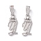 Eco-Friendly Brass Micro Pave Cubic Zirconia Pendants, Long-Lasting Plated, Real Platinum Plated, Cadmium Free & Lead Free, Letter, Letter.Y, 16~20x7~11.5x1.5~2.2mm, Hole: 6.5x3.5mm