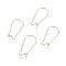 304 Stainless Steel Hoop Earring Findings, Kidney Ear Wire, Rose Gold, 25x12x0.7mm, 21 Gauge