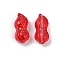 Transparent Glass Beads, Peanut, Baking Paint, Red, 23x11.5x11mm, Hole: 1.5mm