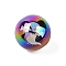Halloween UV Plating Acrylic Beads, Round with Ghost, Colorful, 16mm, Hole: 2.8mm