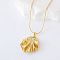 3Pcs Vintage Retro Stainless Steel Crinkly Flower Pendant Necklaces for Women, Golden, 15.75 inch(40cm)