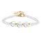 Round Natural Quartz Crystal Beaded Bracelets, with Lobster Claw Clasp