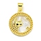 Brass Micro Pave Clear Cubic Zirconia Pendants, Cadmium Free & Nickel Free & Lead Free, with Shell, Real 18K Gold Plated, Taurus, 19x16.8x3mm, Hole: 4x3.5mm