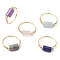 Column Natural Aquamarine & Rose Quartz & Lapis Lazuli & Labradorite & Amethyst Finger Rings, Copper Wire Wrapped Rings for Women, US Size 9 3/4(19.5mm)