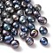 Natural Pearl Beads, Dyed, Grooved Potato, Slate Blue, 6~7x5~6.5x5~6mm, Hole: 0.7mm, about 74pcs/20g
