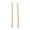 Brass Links Connectors, Long-Lasting Plated, Column, Real 18K Gold Plated, 51x4x2mm, Hole: 0.7mm and 2.5mm