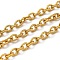 304 Stainless Steel Cable Chains, Unwelded, with Spool, Real 18K Gold Plated, 8x6x1.5mm, 10m/roll