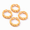 Spray Painted Alloy Cuff Rings, Open Rings, Cadmium Free & Lead Free, Curb Chain Shape, Orange, US Size 7 1/4(17.5mm)