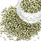 Glass Bugle Beads, Metallic Colours, Light Yellow, 2.5~3x2mm, Hole: 0.9mm, about 15000pcs/pound
