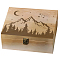 Rectangle Wooden Memory Keepsake Boxes with Lids, for Anniversary, Wedding, Memory, Birthday, Valentines Day, Mountain, 24.5x19.5x10.3cm