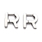 Tarnish Resistant 304 Stainless Steel Huggie Hoop Earrings, Letter R, Stainless Steel Color, 13x13x3mm, Pin: 1mm