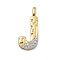 Brass Micro Pave Cubic Zirconia Pendants, Cadmium Free & Nickel Free & Lead Free, Letter Charms, Real 18K Gold Plated, Letter J, 27x12x4mm, Hole: 5x2.5mm
