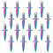 UNICRAFTALE 16Pcs Rainbow Sword Pendants 24.5mm Stainless Steel Dagger Charms Hypoallergenic Punk Earring Sword Charms Metal Bracelets Charm for DIY Jewelry Making