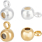 40Pcs 2 Colors Brass Tube Bails, Loop Bails, Slider Beads, Cadmium Free & Lead Free, 925 Sterling Silver Plated & Real 24K Gold Plated, 7.5x5x4mm, Hole: 1.8mm and 1.2mm, 20Pcs/color