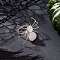 Natural Gemstone Finger Rings, Spider, Silver, US Size 7 3/4~8 1/2(17.9~18.5mm)
