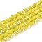 Electroplate Opaque Glass Beads Strands, Triangle, AB Color Plated, Faceted, Champagne Yellow, 3~3.5x4~4.5x4~4.5mm, Hole: 0.8mm, about 121~131pcs/strand, 14.37~15.35 inch(36.5~39cm)