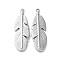 Non-Tarnish 304 Stainless Steel Pendants, Feather Charms, Stainless Steel Color, 39.5x13x2.5mm, Hole: 1.5mm