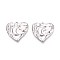 304 Stainless Steel Textured Heart with Moon Pendants, Non-Tarnish, Stainless Steel Color, 26x26x2mm, Hole: 1.6~1.8mm