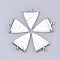 Electroplate Natural Howlite Pendants, with Iron Findings, Triangle, Platinum, 30~34x23x5~5.5mm, Hole: 1.6mm