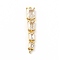 Brass Pave Cubic Zirconia Connector Charms, Cadmium Free & Lead Fre, Four Rectangle Links, Clear, 31x6x3.5mm, Hole: 0.9mm