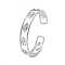 Clear Cubic Zirconia Eye Open Cuff Bangle, Brass Jewelry for Women, Platinum, Inner Diameter: 2-1/4 inch(5.8cm)