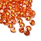 Cubic Zirconia Cabochons, Grade A, Faceted, Diamond, Orange Red, 2.5x1.7mm