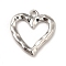 Rack Plating Alloy Pendants, Cadmium Free & Lead Free, Heart Charms, Platinum, 20x18.5x2mm, Hole: 1.8mm