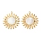 304 Stainless Steel Natural White Shell Pendants, Sun Charms, Ion Plating(IP), Real 18K Gold Plated, 38.5x35x2mm, Hole: 2.5mm