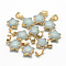 Natural Gemstone Pendants, with Iron Pinch Bail, Faceted, Dyed, Star, Golden, 16x13x6~7mm, Hole: 4x7mm
