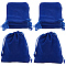 Beebeecraft 20Pcs Velvet Drawstring Pouches 12x10CM Dark Blue Rectangle Jewelry Pouches for Jewelry Earplug and Key Chains