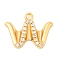 Brass Micro Pave Cubic Zirconia Charms, Nickel Free, Real 18K Gold Plated, Letter W, 13x17x3mm, Hole: 1.5mm